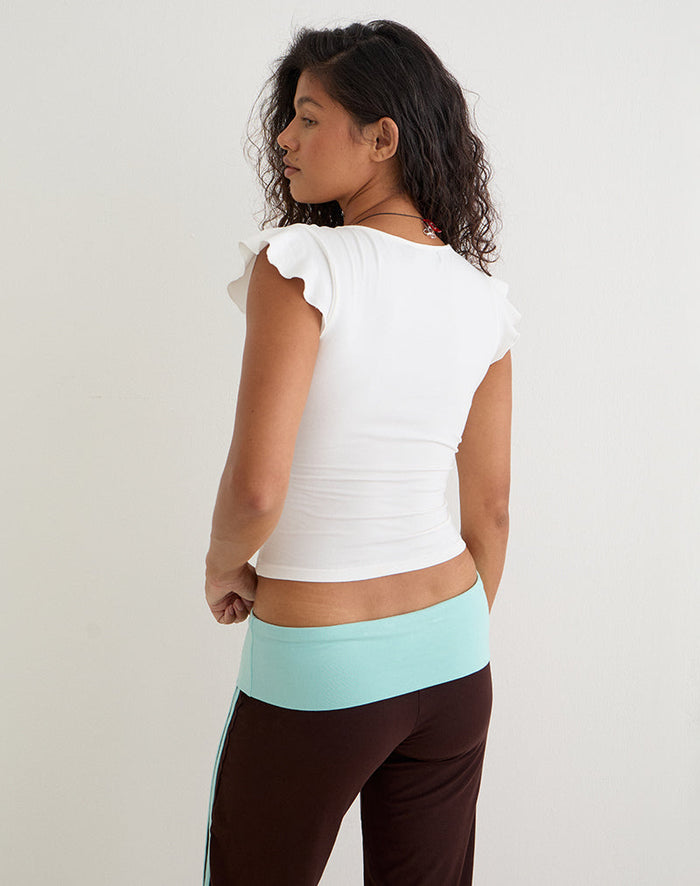 Image of Wilkes Wrap Top in Jersey Off White