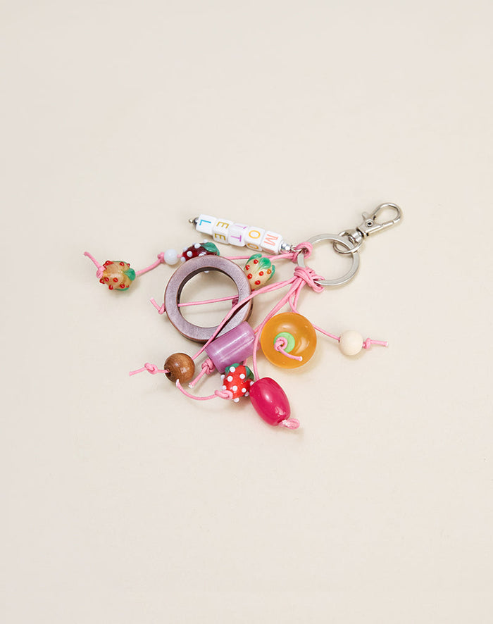 Image of Wooden and Strawberry Keychain