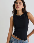Image of Yetta Double Studded Vest Top in Black