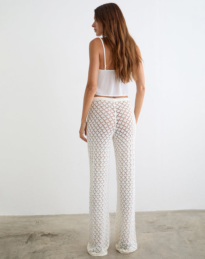Image of Zahli Trouser in Knit White