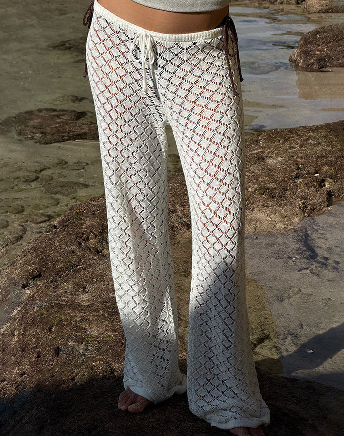 Image of Zahli Trouser in Knit White