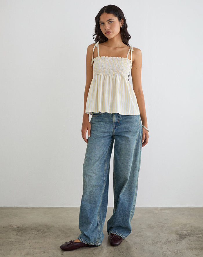 Image of Zerah Top in Candy Stripe Yellow