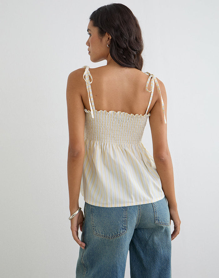 Image of Zerah Top in Candy Stripe Yellow